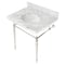Fauceture KVPB3022M86 30" Console Sink with Brass Legs (8-Inch, 3 Hole), Marble White/Polished Nickel KVPB3022M86 - alternate 1